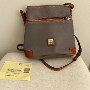 Dooney & Bourke pebble leather crossbody. Color is Elephant.